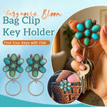 Load image into Gallery viewer, 🌼 Turquoise Bloom Bag Clip Key Holder – Find Your Keys with Flair
