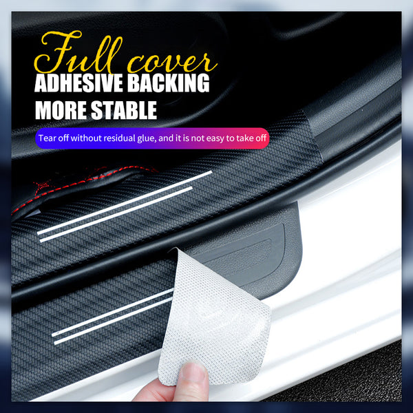 4 Pcs set Car Door Sill Scuff Protector Carbon Fiber Sticker Strip for  Mercedes Anti-scratch 