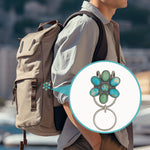 Load image into Gallery viewer, 🌼 Turquoise Bloom Bag Clip Key Holder – Find Your Keys with Flair
