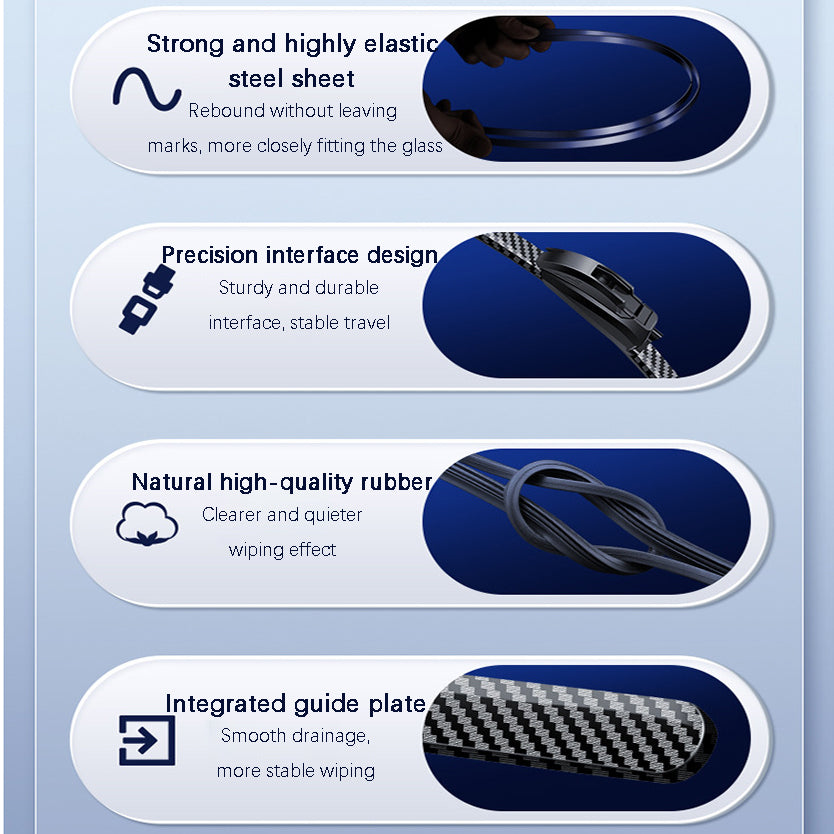 🌈 Quiet, boneless carbon fiber windshield wipers - give your car style, silence and clarity!