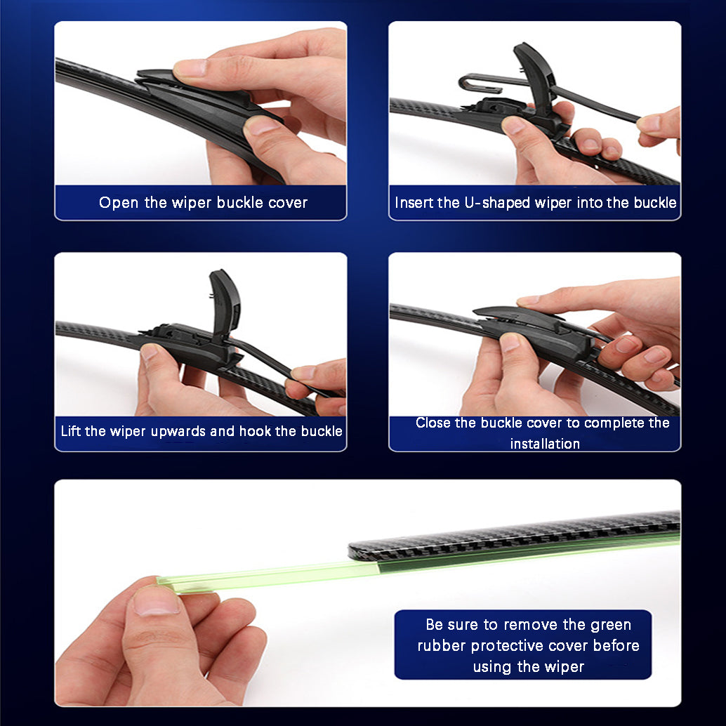 🌈 Quiet, boneless carbon fiber windshield wipers - give your car style, silence and clarity!