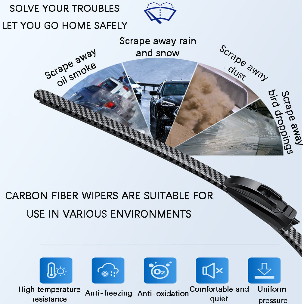 🌈 Quiet, boneless carbon fiber windshield wipers - give your car style, silence and clarity!