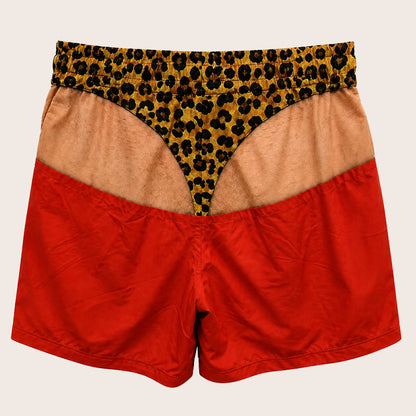 🩳 Men's Leopard Print Beach Shorts