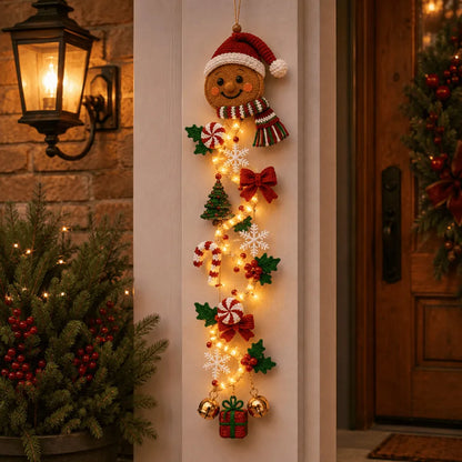 ⏳ Last Day 49% OFF – 🎄MerryCascade™ Glowing Christmas Door Hanger | 6 Festive Light Designs✨