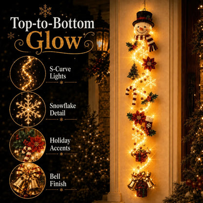 ⏳ Last Day 49% OFF – 🎄MerryCascade™ Glowing Christmas Door Hanger | 6 Festive Light Designs✨