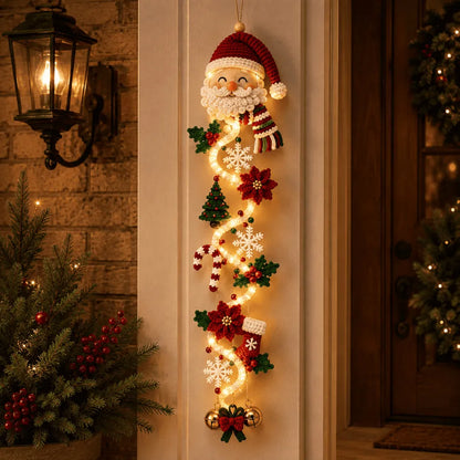 ⏳ Last Day 49% OFF – 🎄MerryCascade™ Glowing Christmas Door Hanger | 6 Festive Light Designs✨
