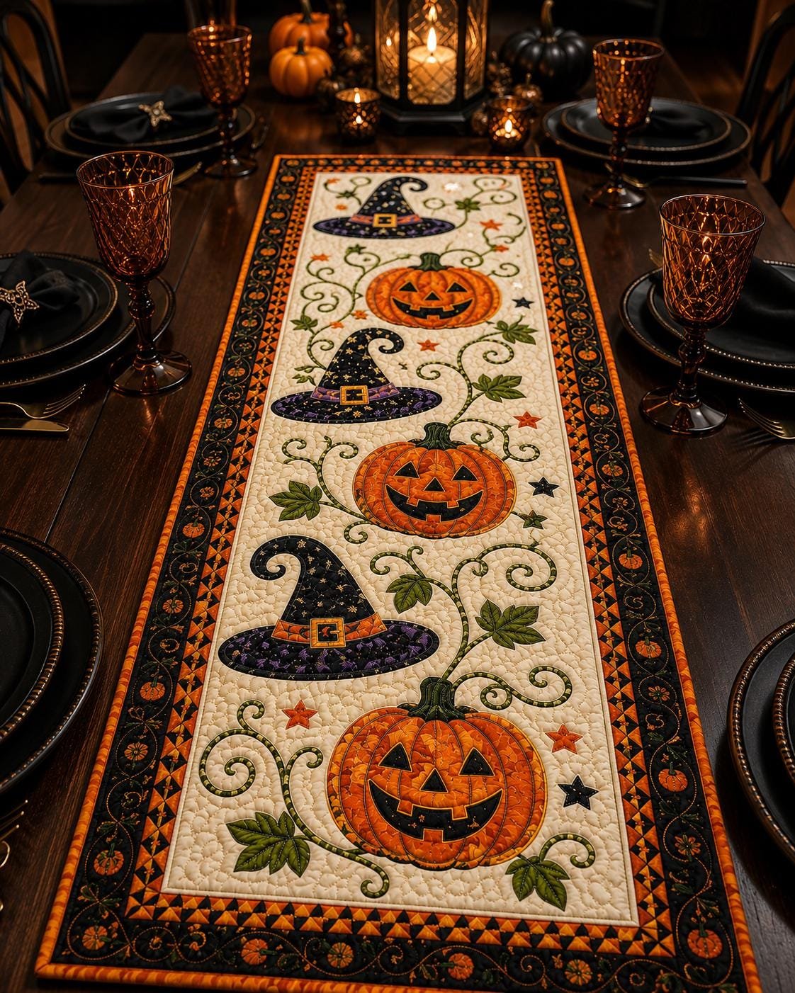 🎃 Halloween Quilted Table Runner – Cozy Fall Decor in Seconds