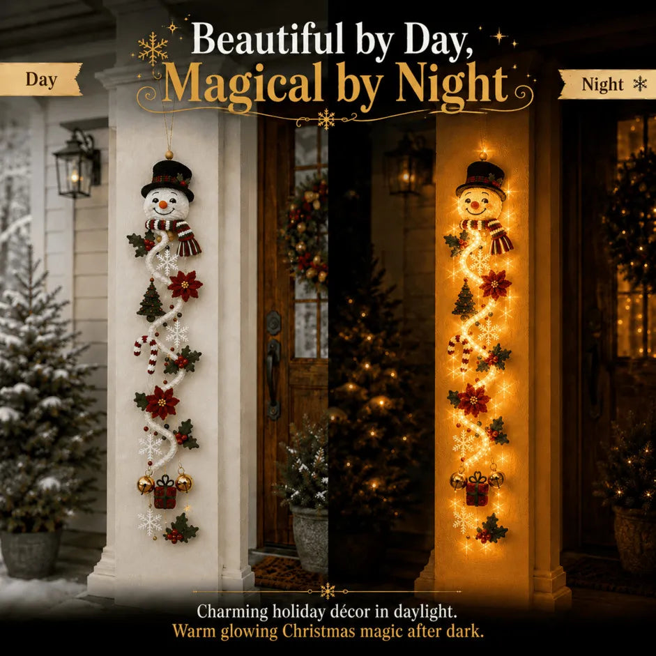 ⏳ Last Day 49% OFF – 🎄MerryCascade™ Glowing Christmas Door Hanger | 6 Festive Light Designs✨