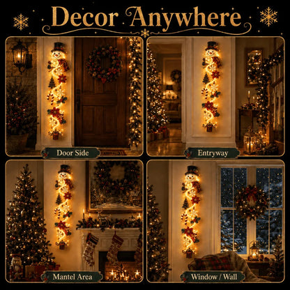 ⏳ Last Day 49% OFF – 🎄MerryCascade™ Glowing Christmas Door Hanger | 6 Festive Light Designs✨
